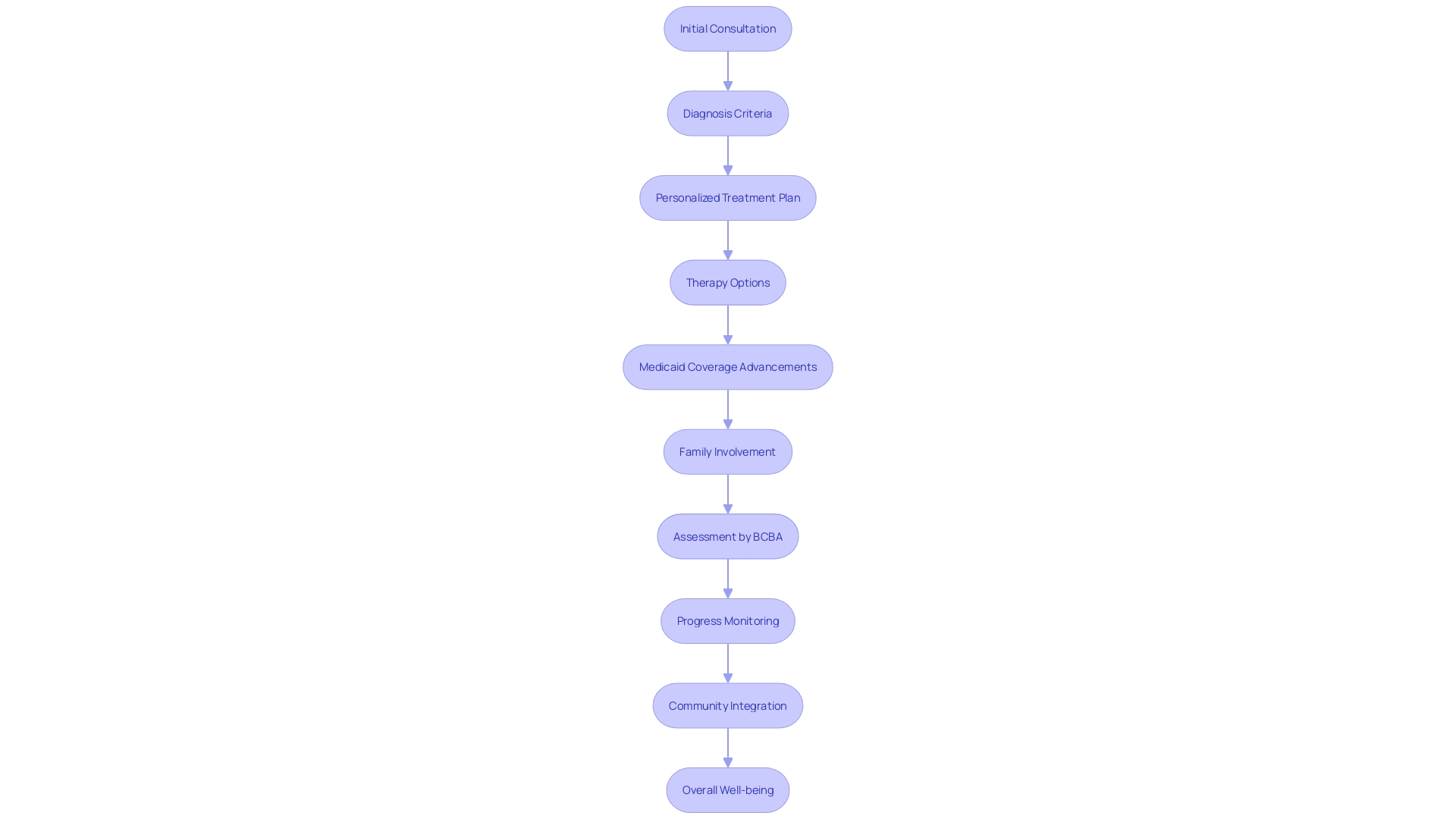 Flowchart of the Autism Center Journey